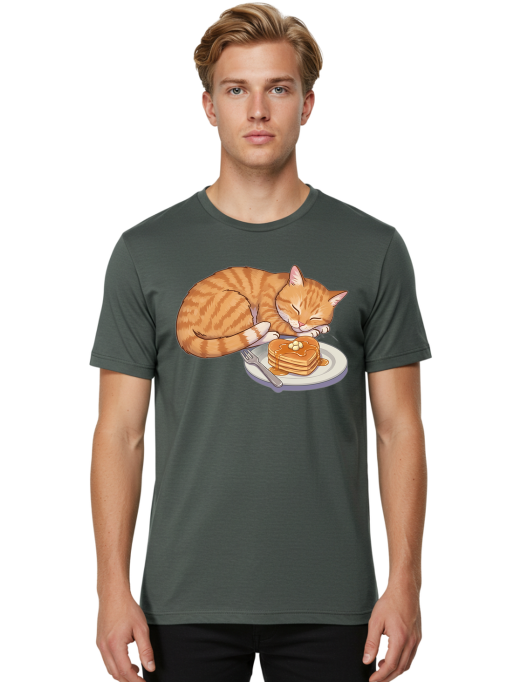 Sleeping-Cat-With-Pancakes Men'S Graphic Tee, 100% Cotton, Comfortable Casual Summer Wear, Machine Washable, Vintage Camera, Old Camera, Antique Camera, Black Camera, Classic Photography, Photography Equipment, Nostalgic Device, Film Camera, Bal337
