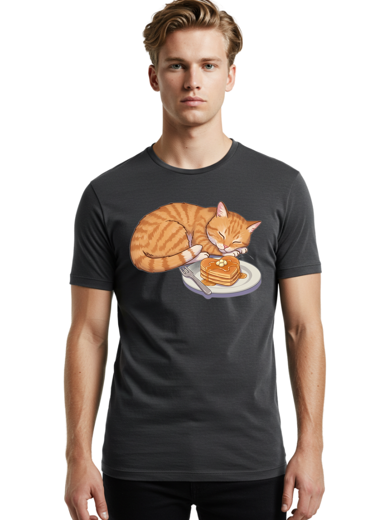 Sleeping-Cat-With-Pancakes Men'S Graphic Tee, 100% Cotton, Comfortable Casual Summer Wear, Machine Washable, Vintage Camera, Old Camera, Antique Camera, Black Camera, Classic Photography, Photography Equipment, Nostalgic Device, Film Camera, Bal337