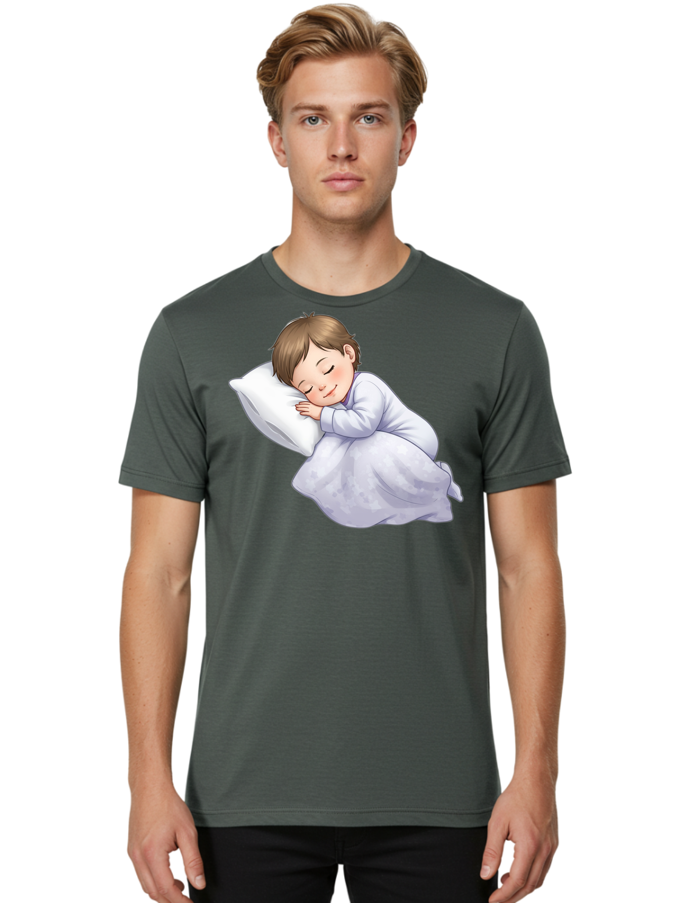 Sleeping-Child-2 Men'S Graphic Tee, 100% Cotton, Comfortable Casual Summer Wear, Machine Washable, Vintage Camera, Old Camera, Antique Camera, Black Camera, Classic Photography, Photography Equipment, Nostalgic Device, Film Camera, Camera Art Bal340