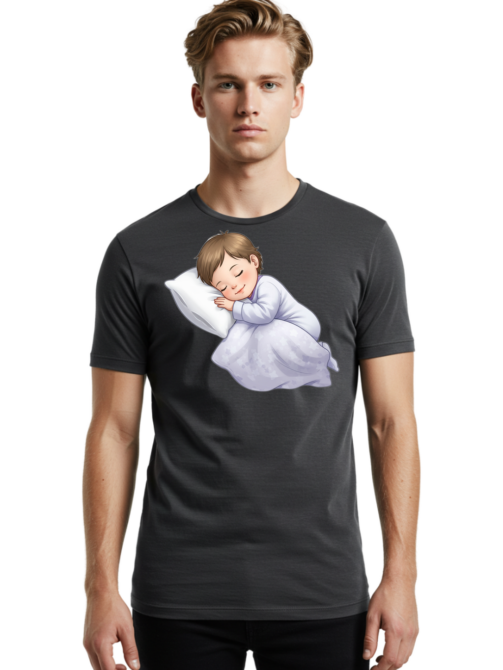 Sleeping-Child-2 Men'S Graphic Tee, 100% Cotton, Comfortable Casual Summer Wear, Machine Washable, Vintage Camera, Old Camera, Antique Camera, Black Camera, Classic Photography, Photography Equipment, Nostalgic Device, Film Camera, Camera Art Bal340