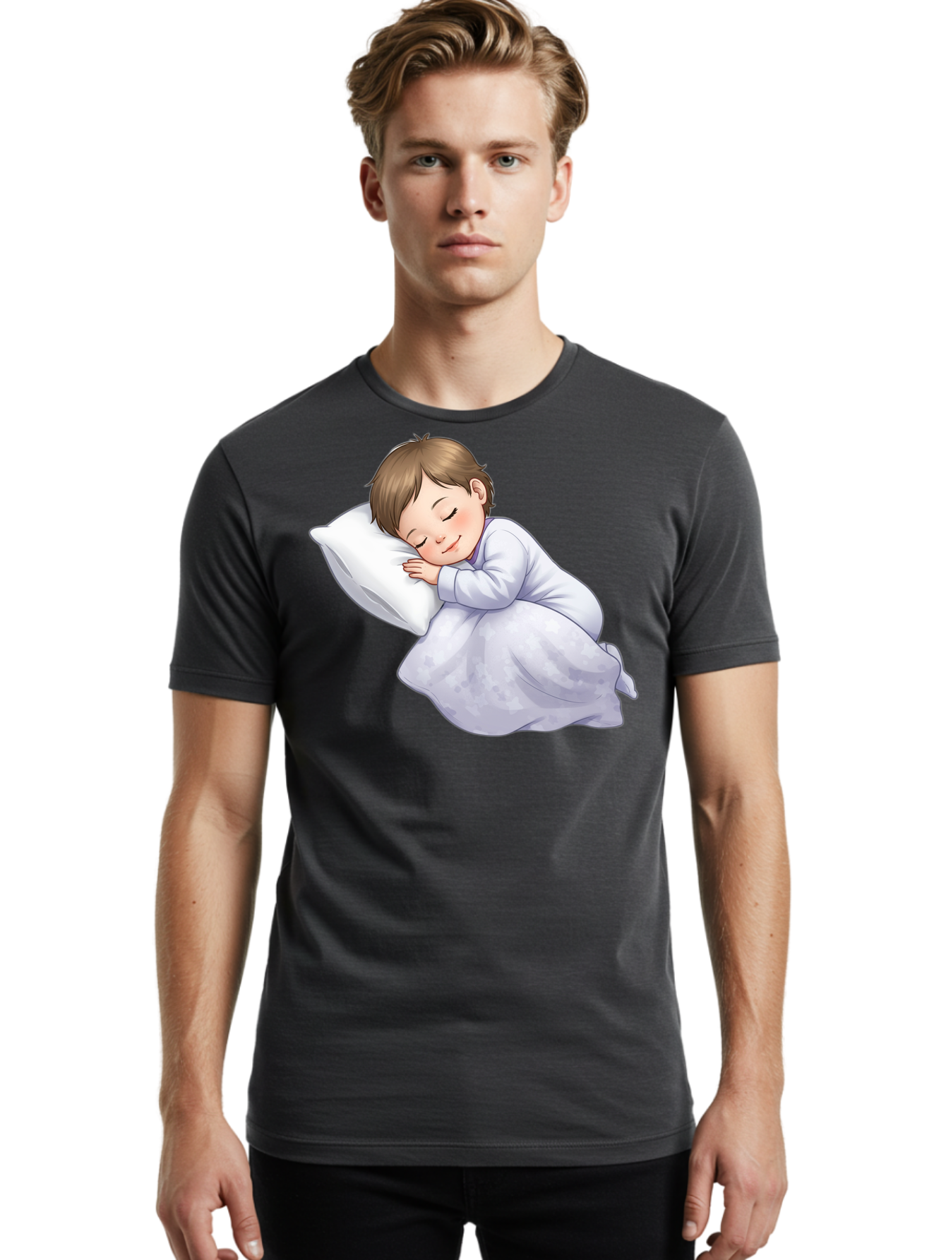 Sleeping-Child-2 Men'S Graphic Tee, 100% Cotton, Comfortable Casual Summer Wear, Machine Washable, Vintage Camera, Old Camera, Antique Camera, Black Camera, Classic Photography, Photography Equipment, Nostalgic Device, Film Camera, Camera Art Bal340