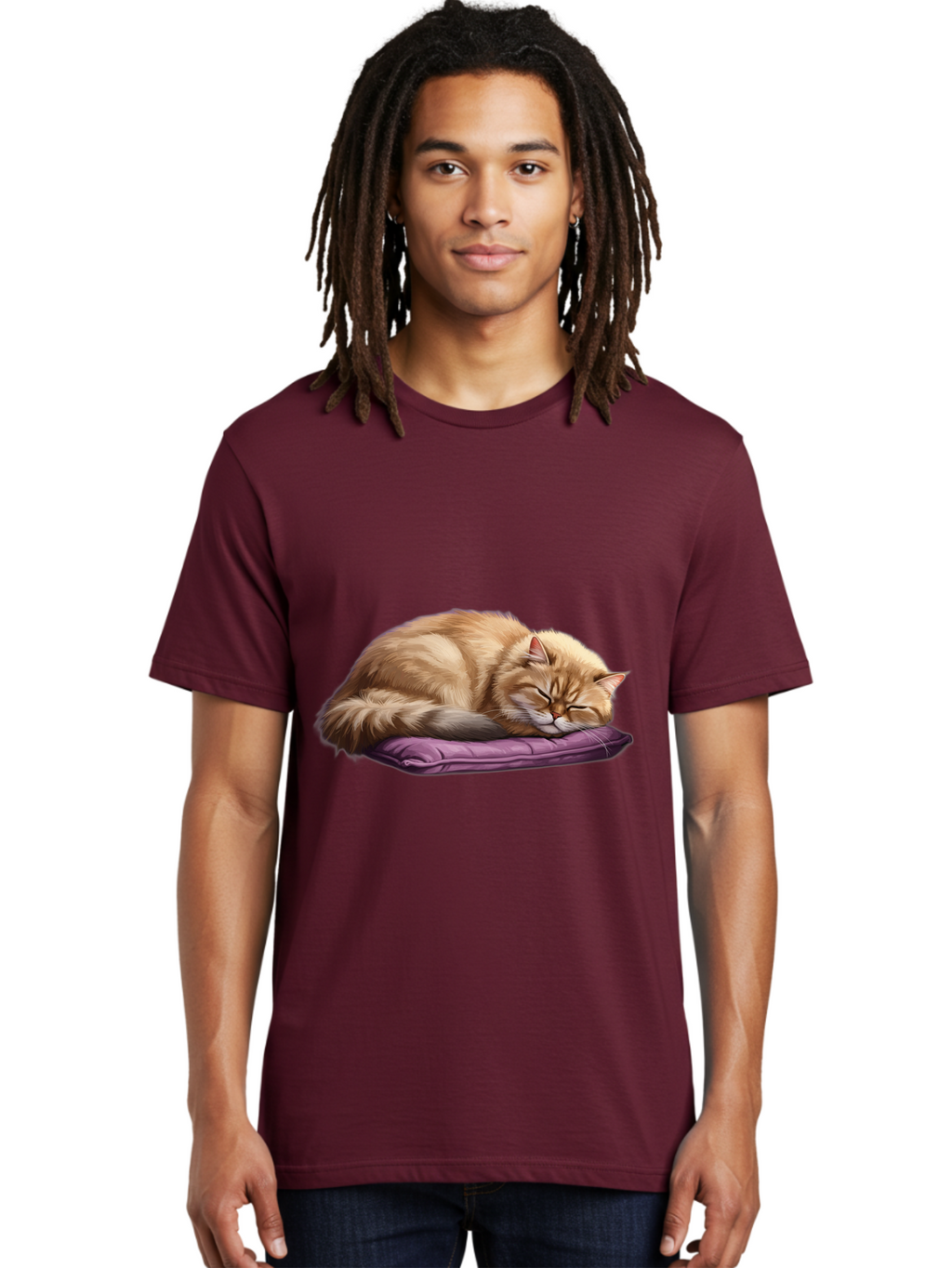 Sleeping-Orange-Cat-1 Men'S Graphic Tee, 100% Cotton, Comfortable Casual Summer Wear, Machine Washable, Vintage Camera, Old Camera, Antique Camera, Black Camera, Classic Photography, Photography Equipment, Nostalgic Device, Film Camera, Bal347