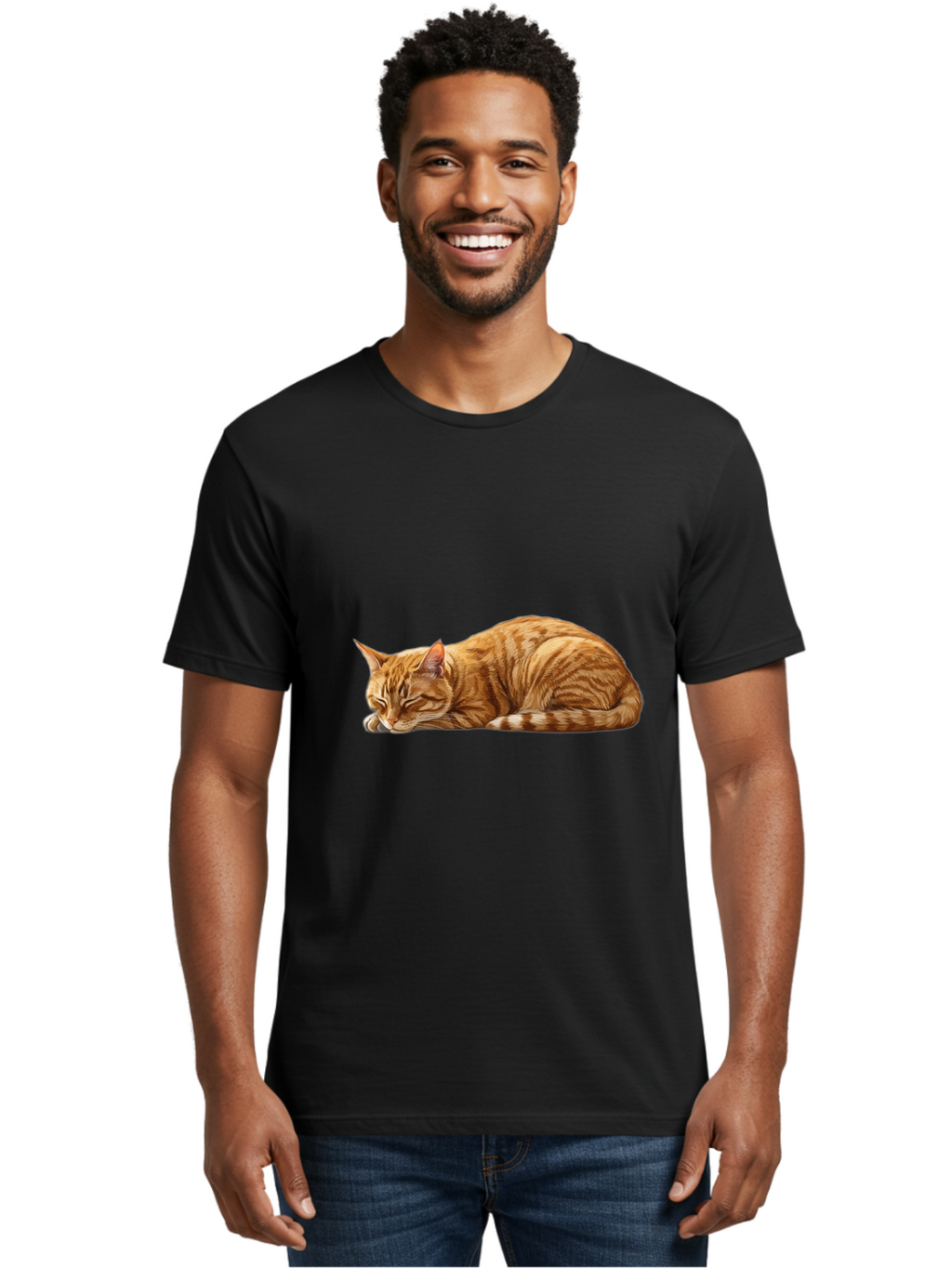 Sleeping-Orange-Cat Men'S Graphic Tee, 100% Cotton, Comfortable Casual Summer Wear, Machine Washable, Vintage Camera, Old Camera, Antique Camera, Black Camera, Classic Photography, Photography Equipment, Nostalgic Device, Film Camera, Bal348