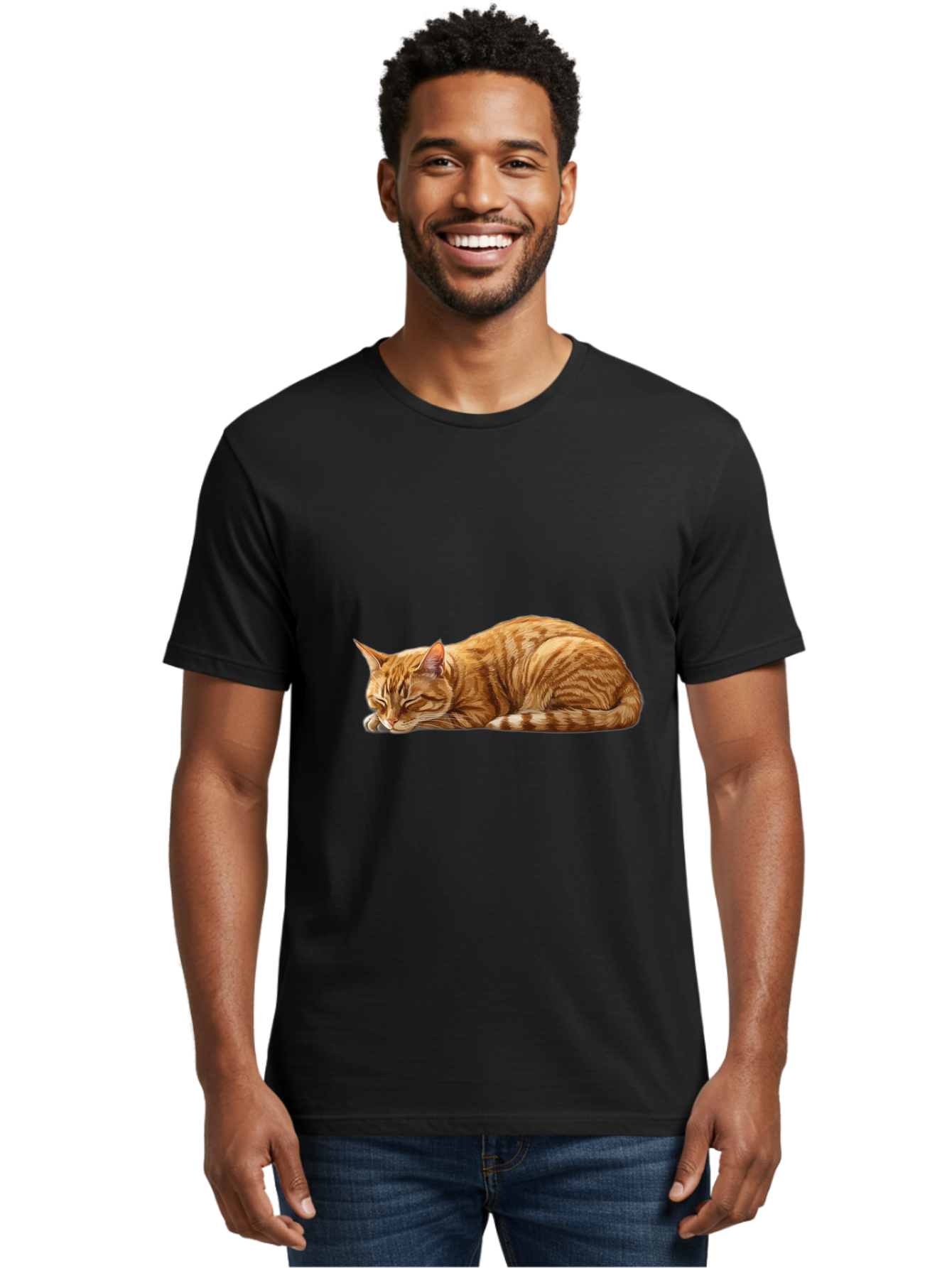 Sleeping-Orange-Cat Men'S Graphic Tee, 100% Cotton, Comfortable Casual Summer Wear, Machine Washable, Vintage Camera, Old Camera, Antique Camera, Black Camera, Classic Photography, Photography Equipment, Nostalgic Device, Film Camera, Bal348