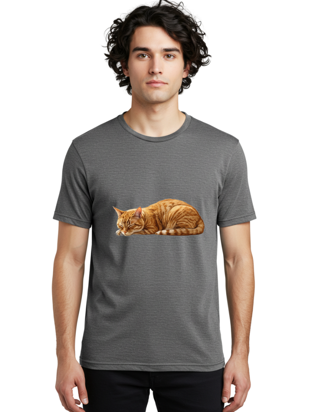 Sleeping-Orange-Cat Men'S Graphic Tee, 100% Cotton, Comfortable Casual Summer Wear, Machine Washable, Vintage Camera, Old Camera, Antique Camera, Black Camera, Classic Photography, Photography Equipment, Nostalgic Device, Film Camera, Bal348