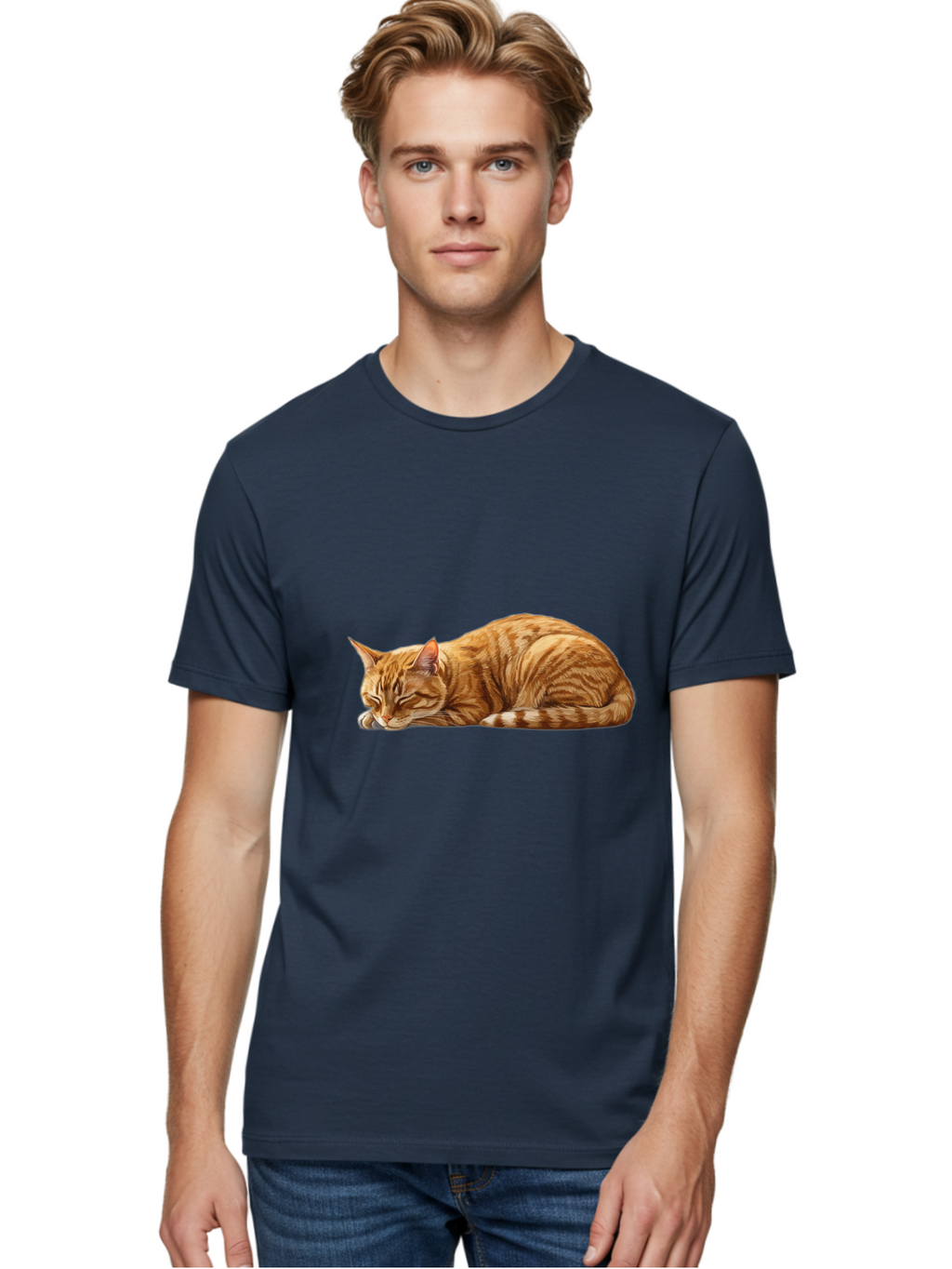Sleeping-Orange-Cat Men'S Graphic Tee, 100% Cotton, Comfortable Casual Summer Wear, Machine Washable, Vintage Camera, Old Camera, Antique Camera, Black Camera, Classic Photography, Photography Equipment, Nostalgic Device, Film Camera, Bal348