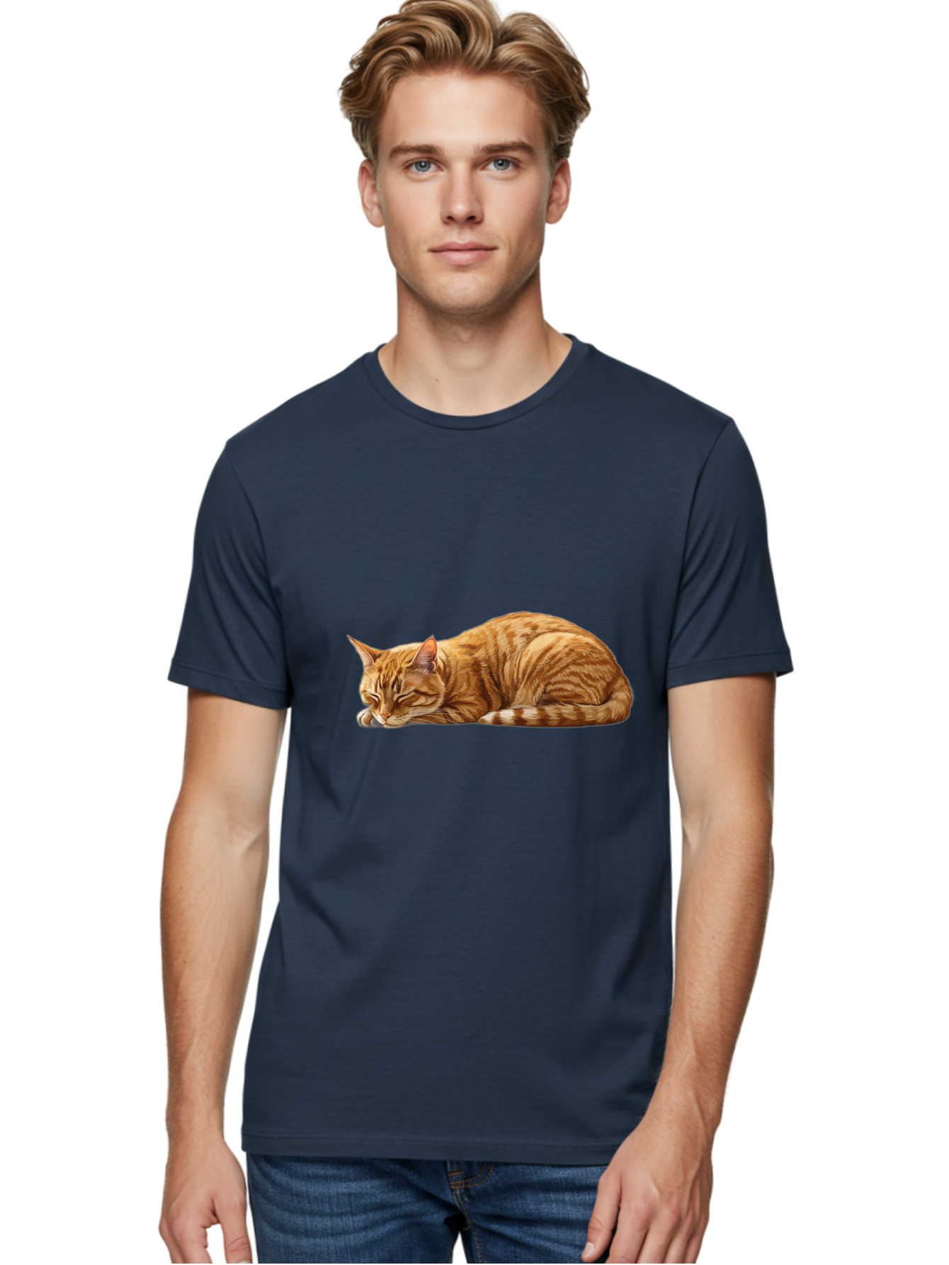 Sleeping-Orange-Cat Men'S Graphic Tee, 100% Cotton, Comfortable Casual Summer Wear, Machine Washable, Vintage Camera, Old Camera, Antique Camera, Black Camera, Classic Photography, Photography Equipment, Nostalgic Device, Film Camera, Bal348
