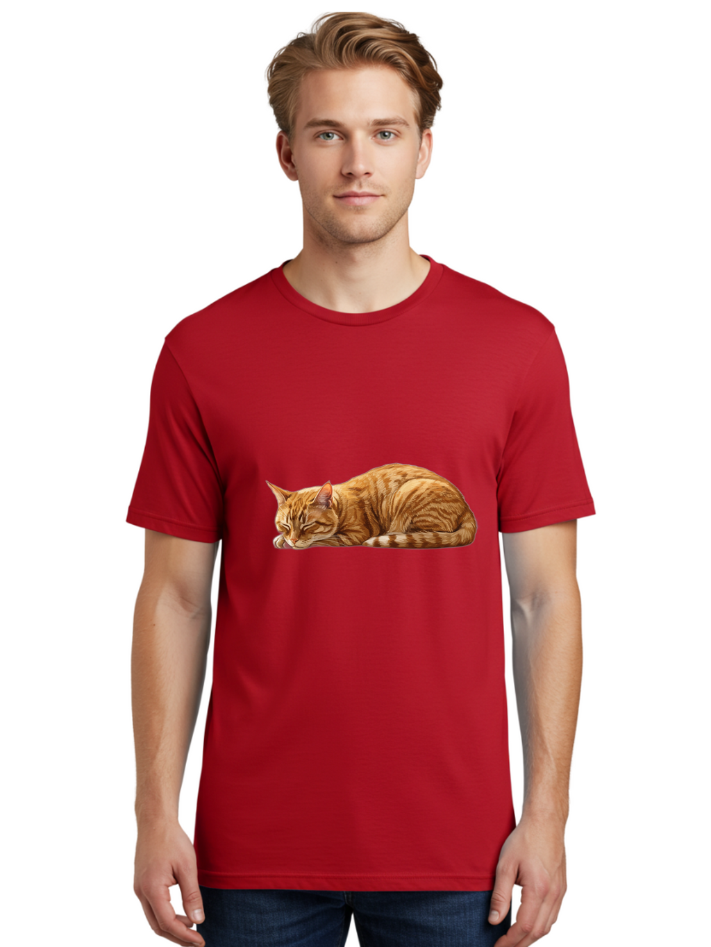 Sleeping-Orange-Cat Men'S Graphic Tee, 100% Cotton, Comfortable Casual Summer Wear, Machine Washable, Vintage Camera, Old Camera, Antique Camera, Black Camera, Classic Photography, Photography Equipment, Nostalgic Device, Film Camera, Bal348