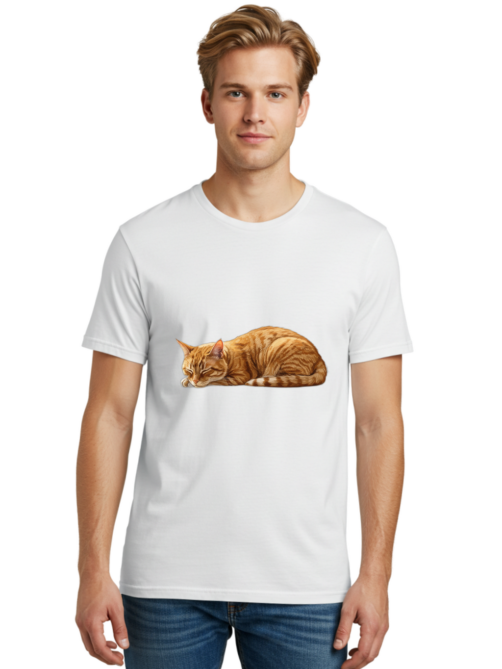 Sleeping-Orange-Cat Men'S Graphic Tee, 100% Cotton, Comfortable Casual Summer Wear, Machine Washable, Vintage Camera, Old Camera, Antique Camera, Black Camera, Classic Photography, Photography Equipment, Nostalgic Device, Film Camera, Bal348