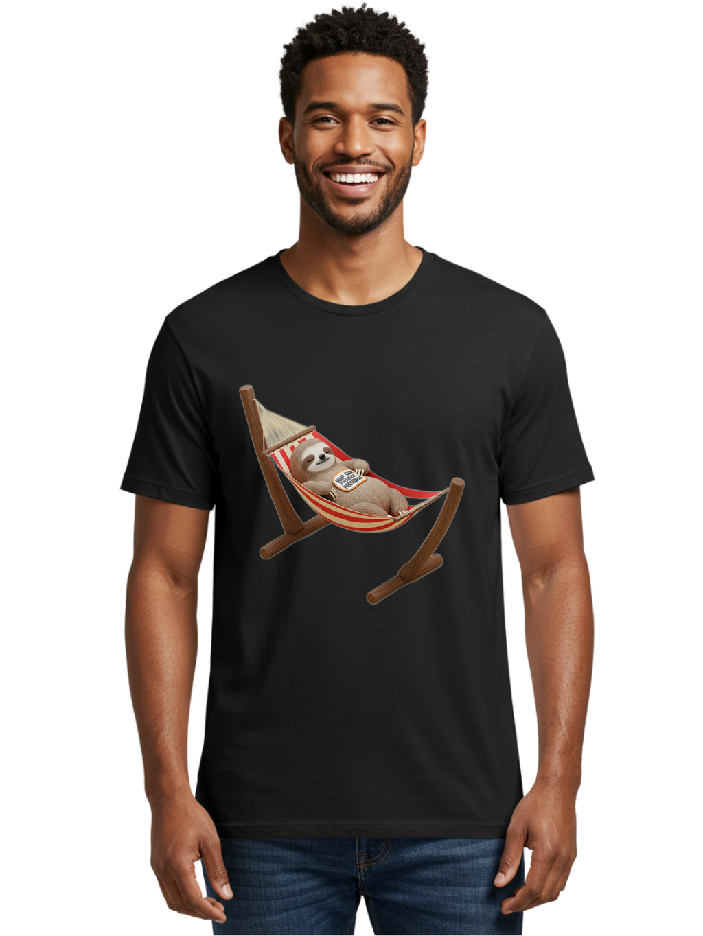 Sloth-In-Hammock Men'S Graphic Tee, 100% Cotton, Comfortable Casual Summer Wear, Machine Washable, Vintage Camera, Old Camera, Antique Camera, Black Camera, Classic Photography, Photography Equipment, Nostalgic Device, Film Camera, Camera Art Bal351