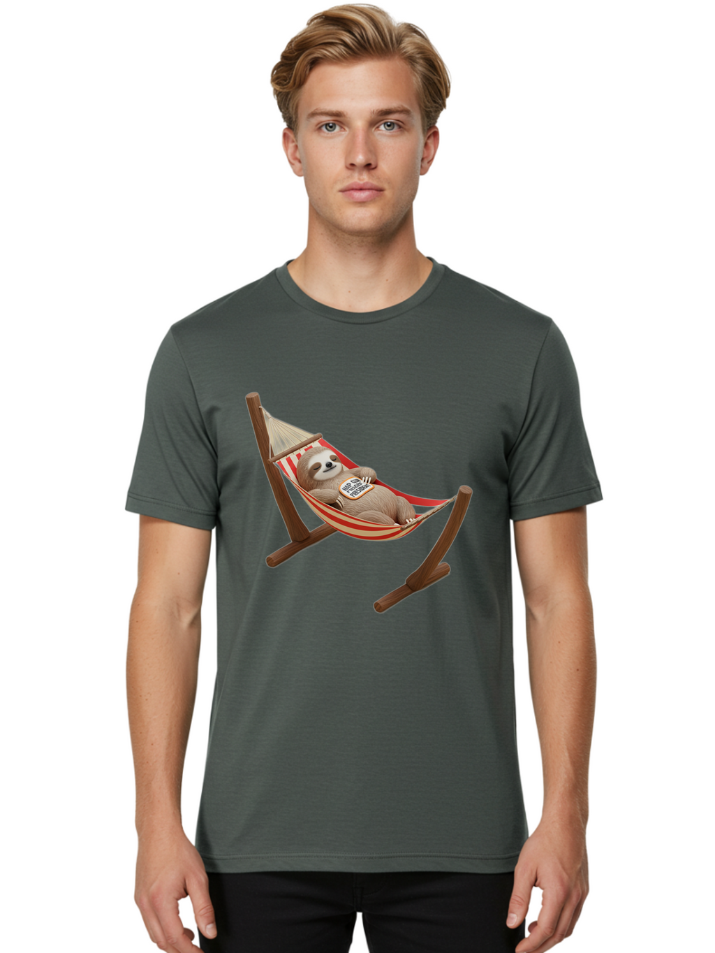 Sloth-In-Hammock Men'S Graphic Tee, 100% Cotton, Comfortable Casual Summer Wear, Machine Washable, Vintage Camera, Old Camera, Antique Camera, Black Camera, Classic Photography, Photography Equipment, Nostalgic Device, Film Camera, Camera Art Bal351