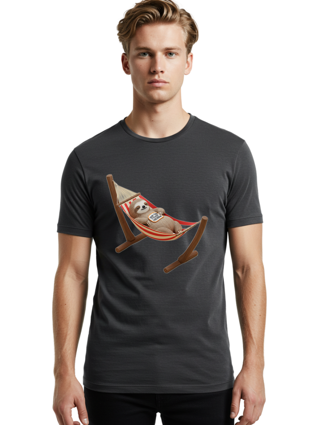 Sloth-In-Hammock Men'S Graphic Tee, 100% Cotton, Comfortable Casual Summer Wear, Machine Washable, Vintage Camera, Old Camera, Antique Camera, Black Camera, Classic Photography, Photography Equipment, Nostalgic Device, Film Camera, Camera Art Bal351