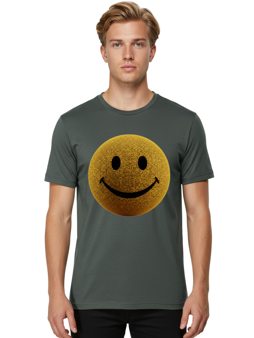 Smiley-Face-1 Men'S Graphic Tee, 100% Cotton, Comfortable Casual Summer Wear, Machine Washable, Vintage Camera, Old Camera, Antique Camera, Black Camera, Classic Photography, Photography Equipment, Nostalgic Device, Film Camera, Camera Art Bal354