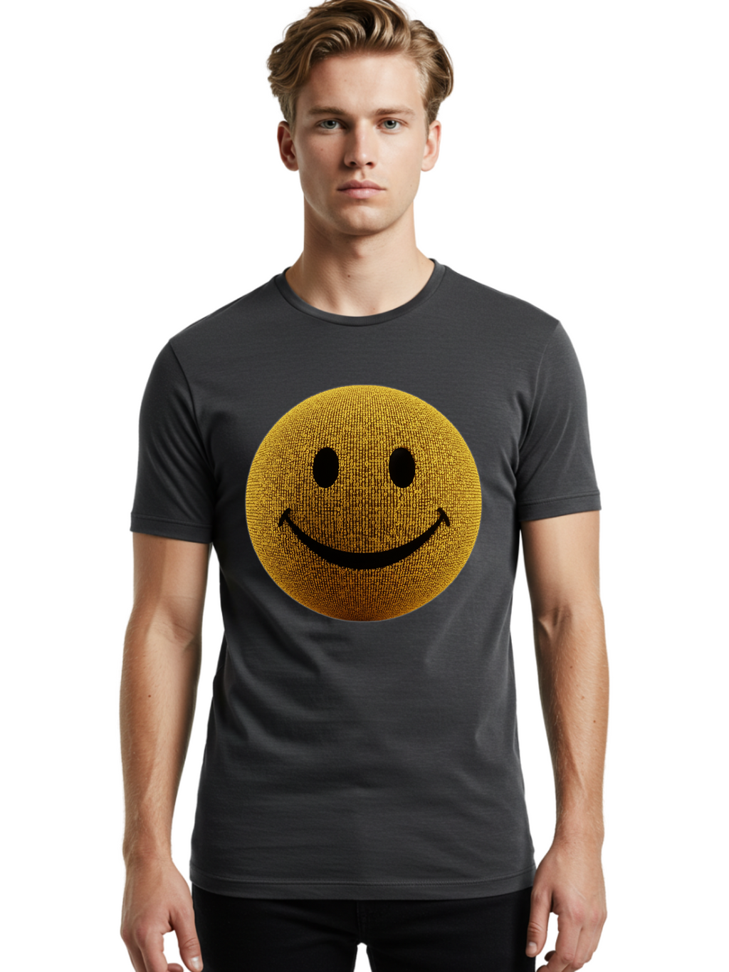 Smiley-Face-1 Men'S Graphic Tee, 100% Cotton, Comfortable Casual Summer Wear, Machine Washable, Vintage Camera, Old Camera, Antique Camera, Black Camera, Classic Photography, Photography Equipment, Nostalgic Device, Film Camera, Camera Art Bal354