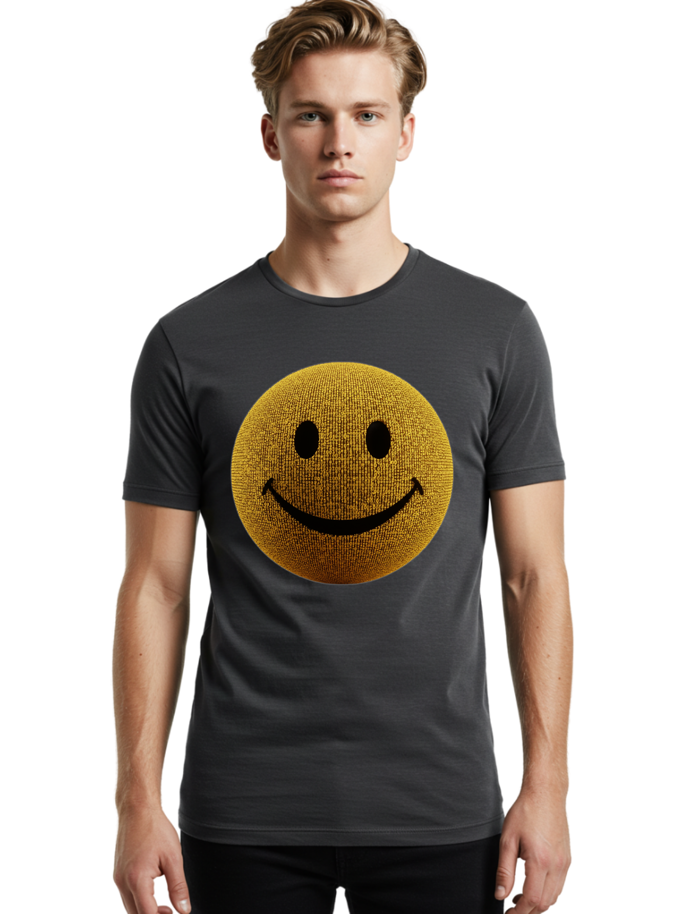 Smiley-Face-1 Men'S Graphic Tee, 100% Cotton, Comfortable Casual Summer Wear, Machine Washable, Vintage Camera, Old Camera, Antique Camera, Black Camera, Classic Photography, Photography Equipment, Nostalgic Device, Film Camera, Camera Art Bal354