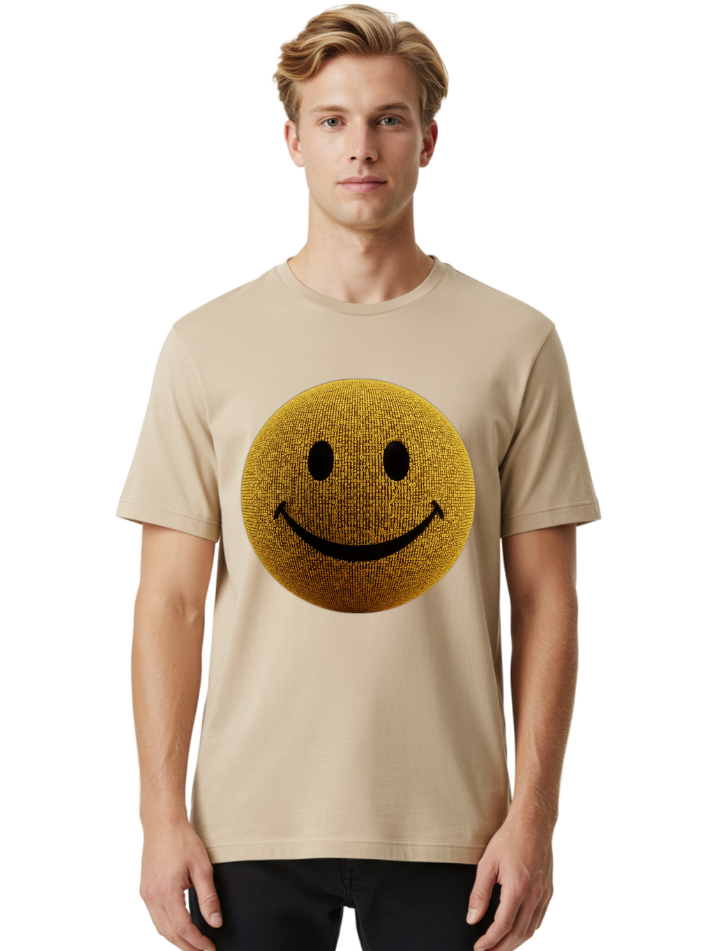 Smiley-Face-1 Men'S Graphic Tee, 100% Cotton, Comfortable Casual Summer Wear, Machine Washable, Vintage Camera, Old Camera, Antique Camera, Black Camera, Classic Photography, Photography Equipment, Nostalgic Device, Film Camera, Camera Art Bal354
