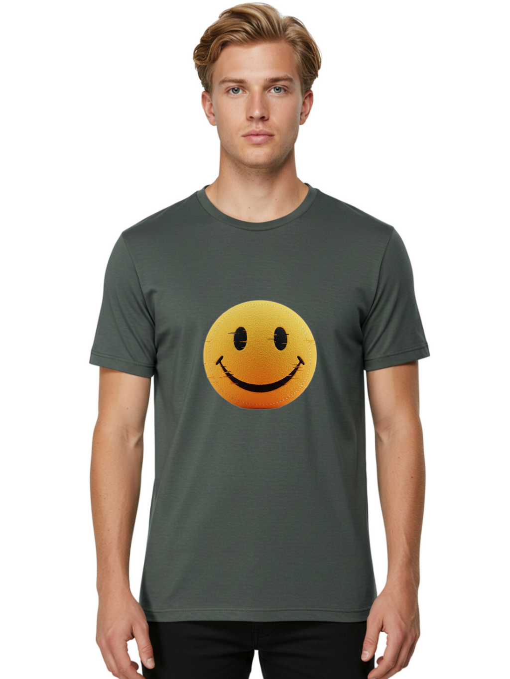 Smiley-Face-2 Men'S Graphic Tee, 100% Cotton, Comfortable Casual Summer Wear, Machine Washable, Vintage Camera, Old Camera, Antique Camera, Black Camera, Classic Photography, Photography Equipment, Nostalgic Device, Film Camera, Camera Art Bal355