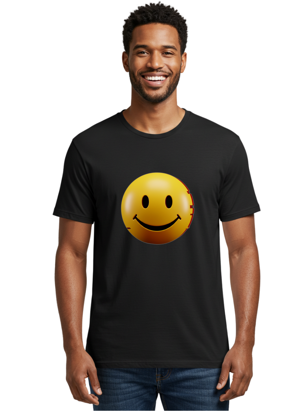 Smiley-Face-3 Men'S Graphic Tee, 100% Cotton, Comfortable Casual Summer Wear, Machine Washable, Vintage Camera, Old Camera, Antique Camera, Black Camera, Classic Photography, Photography Equipment, Nostalgic Device, Film Camera, Camera Art Bal356
