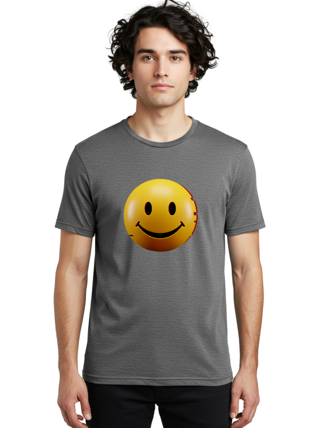 Smiley-Face-3 Men'S Graphic Tee, 100% Cotton, Comfortable Casual Summer Wear, Machine Washable, Vintage Camera, Old Camera, Antique Camera, Black Camera, Classic Photography, Photography Equipment, Nostalgic Device, Film Camera, Camera Art Bal356