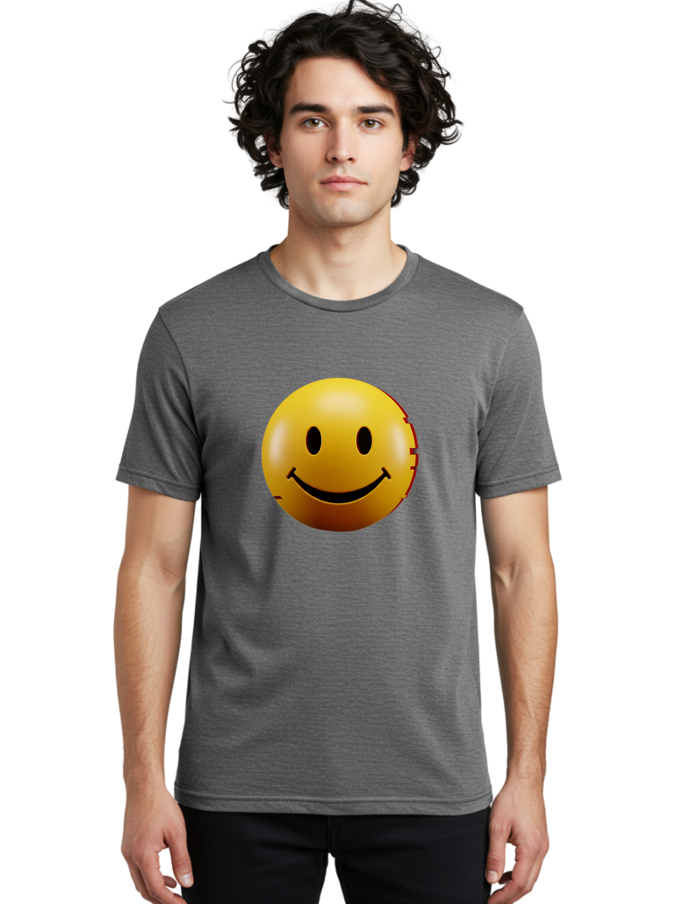 Smiley-Face-3 Men'S Graphic Tee, 100% Cotton, Comfortable Casual Summer Wear, Machine Washable, Vintage Camera, Old Camera, Antique Camera, Black Camera, Classic Photography, Photography Equipment, Nostalgic Device, Film Camera, Camera Art Bal356