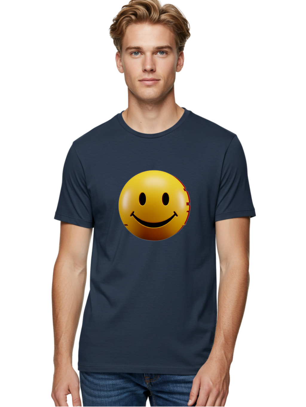 Smiley-Face-3 Men'S Graphic Tee, 100% Cotton, Comfortable Casual Summer Wear, Machine Washable, Vintage Camera, Old Camera, Antique Camera, Black Camera, Classic Photography, Photography Equipment, Nostalgic Device, Film Camera, Camera Art Bal356
