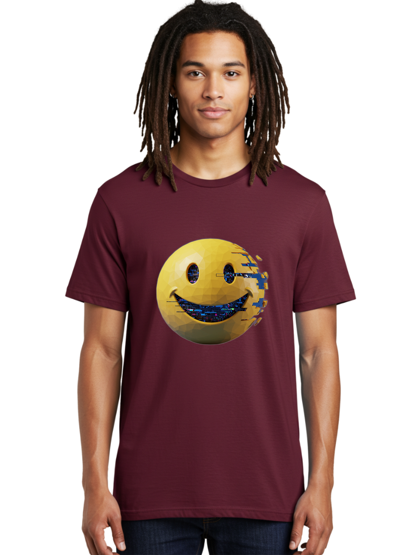 Smiley-Face-Glitch Men'S Graphic Tee, 100% Cotton, Comfortable Casual Summer Wear, Machine Washable, Vintage Camera, Old Camera, Antique Camera, Black Camera, Classic Photography, Photography Equipment, Nostalgic Device, Film Camera, Bal357