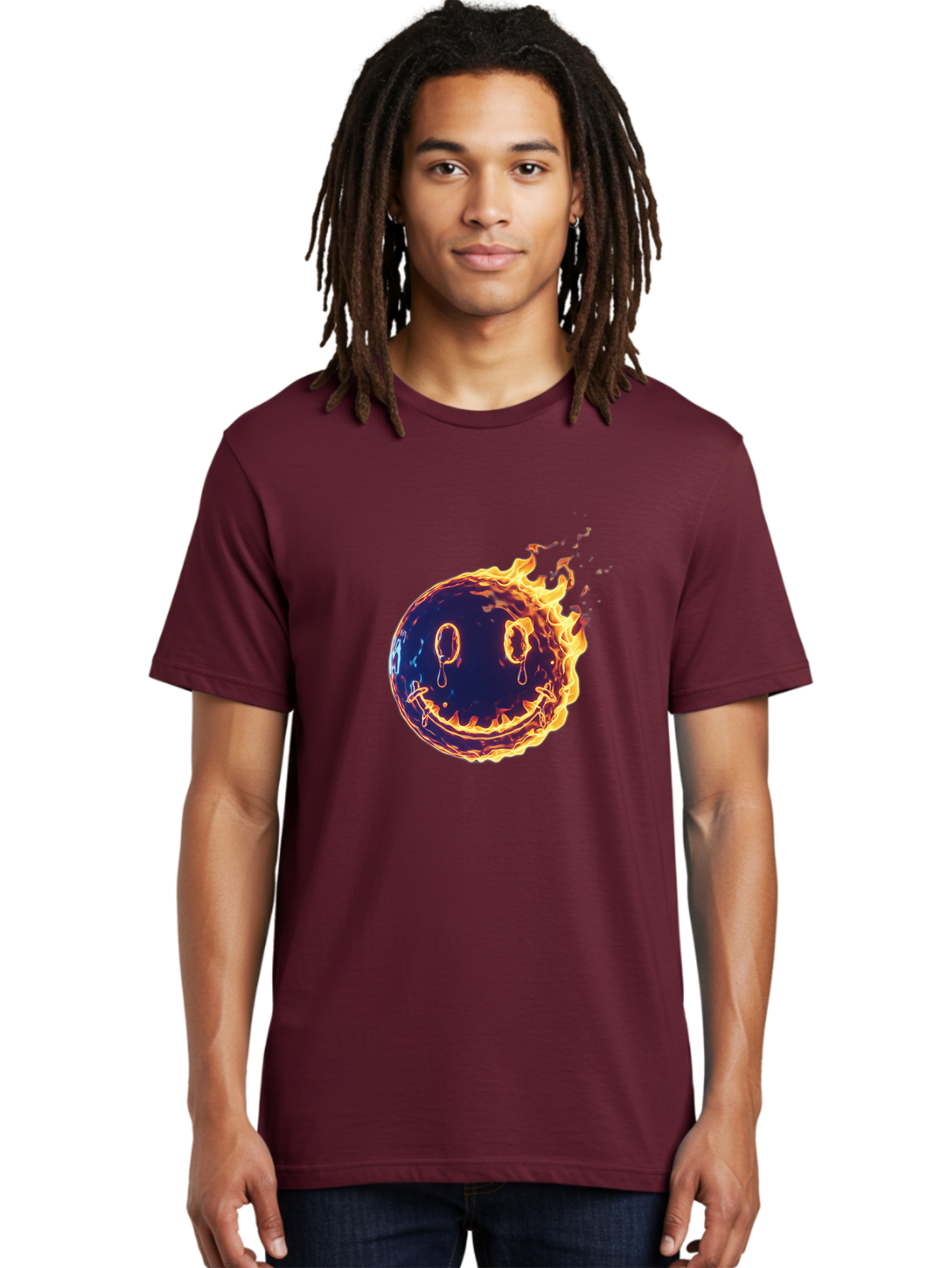Smiley-Face-On-Fire Men'S Graphic Tee, 100% Cotton, Comfortable Casual Summer Wear, Machine Washable, Vintage Camera, Old Camera, Antique Camera, Black Camera, Classic Photography, Photography Equipment, Nostalgic Device, Film Camera, Bal358
