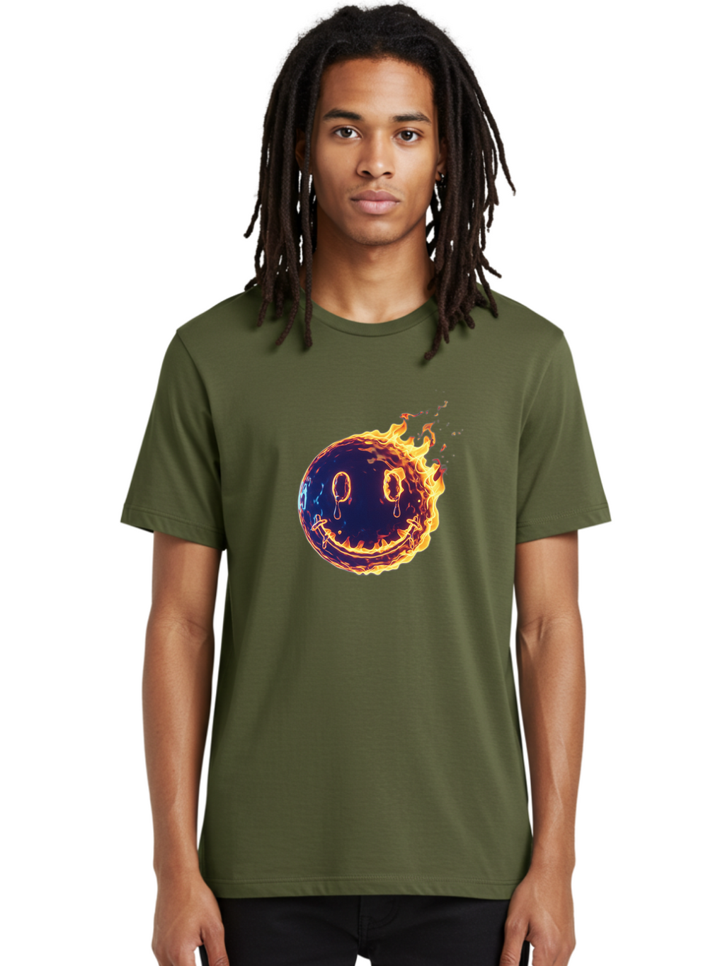 Smiley-Face-On-Fire Men'S Graphic Tee, 100% Cotton, Comfortable Casual Summer Wear, Machine Washable, Vintage Camera, Old Camera, Antique Camera, Black Camera, Classic Photography, Photography Equipment, Nostalgic Device, Film Camera, Bal358