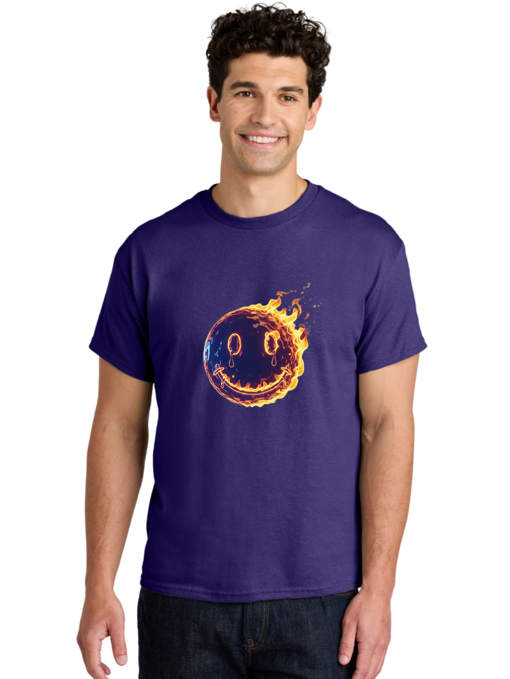 Smiley-Face-On-Fire Men'S Graphic Tee, 100% Cotton, Comfortable Casual Summer Wear, Machine Washable, Vintage Camera, Old Camera, Antique Camera, Black Camera, Classic Photography, Photography Equipment, Nostalgic Device, Film Camera, Bal358