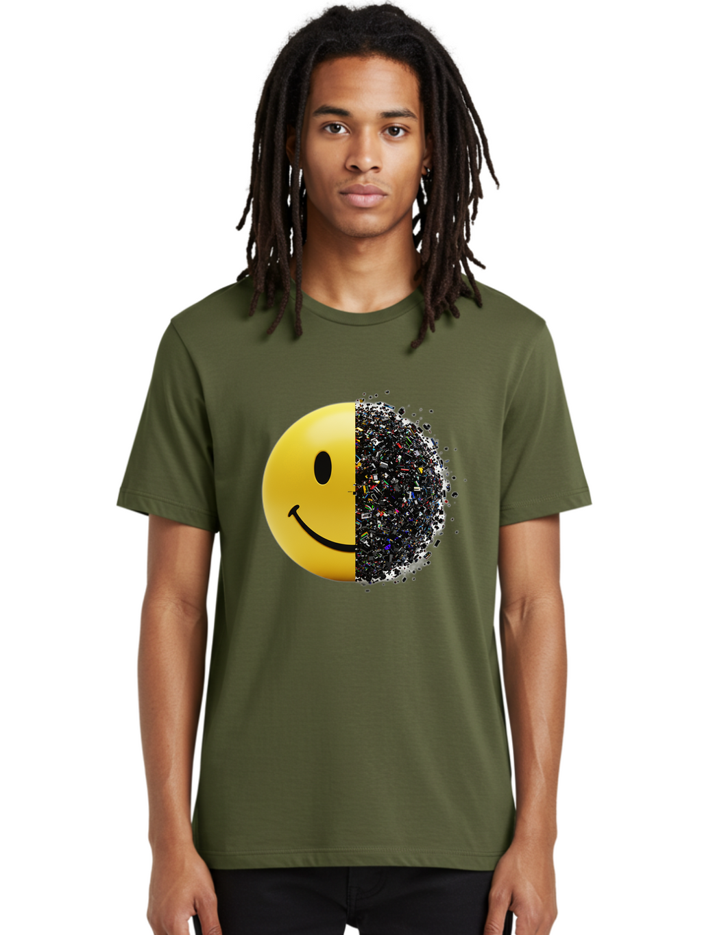 Smiley-Face-Pollution Men'S Graphic Tee, 100% Cotton, Comfortable Casual Summer Wear, Machine Washable, Vintage Camera, Old Camera, Antique Camera, Black Camera, Classic Photography, Photography Equipment, Nostalgic Device, Film Camera, Bal359