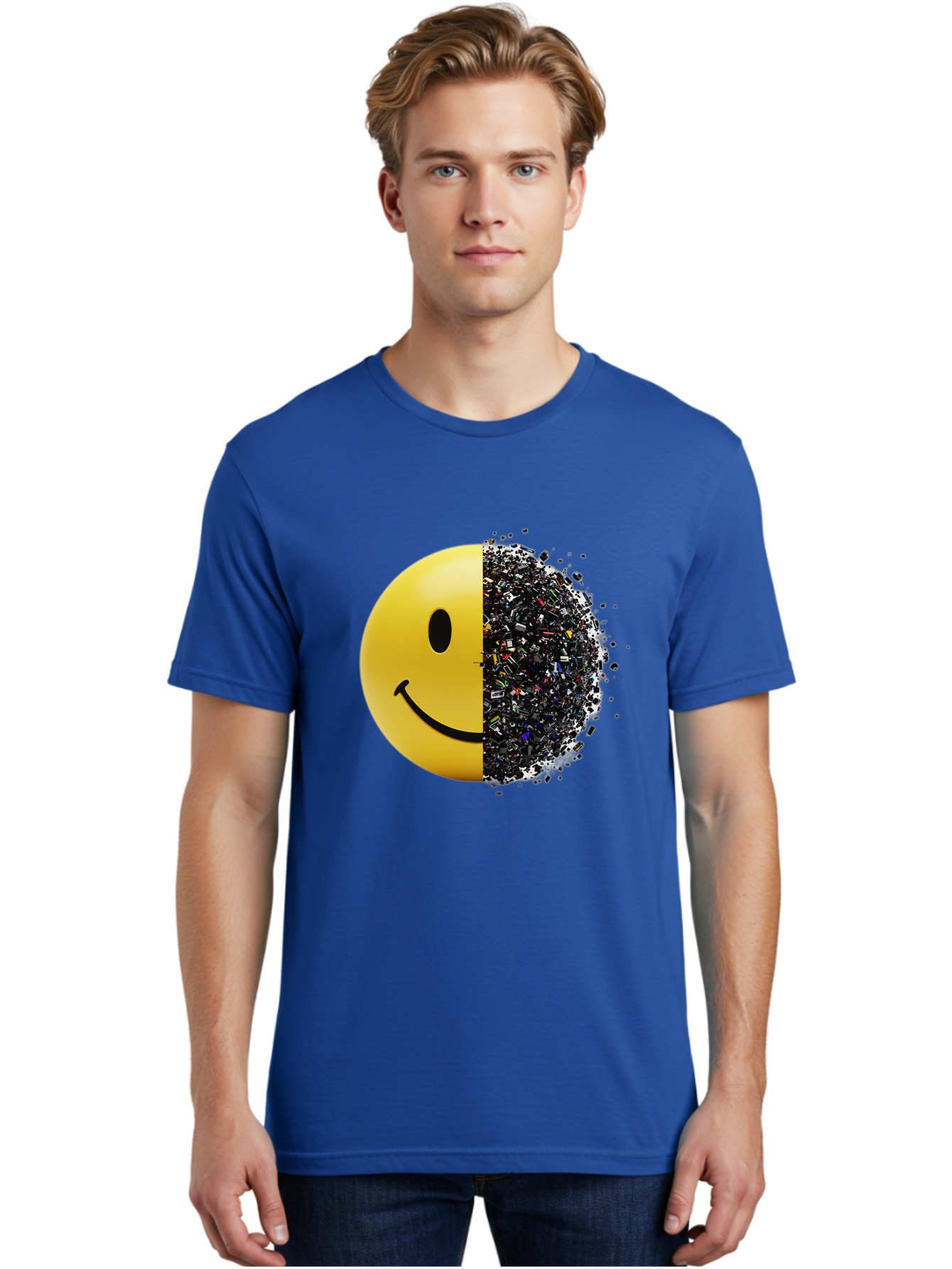 Smiley-Face-Pollution Men'S Graphic Tee, 100% Cotton, Comfortable Casual Summer Wear, Machine Washable, Vintage Camera, Old Camera, Antique Camera, Black Camera, Classic Photography, Photography Equipment, Nostalgic Device, Film Camera, Bal359