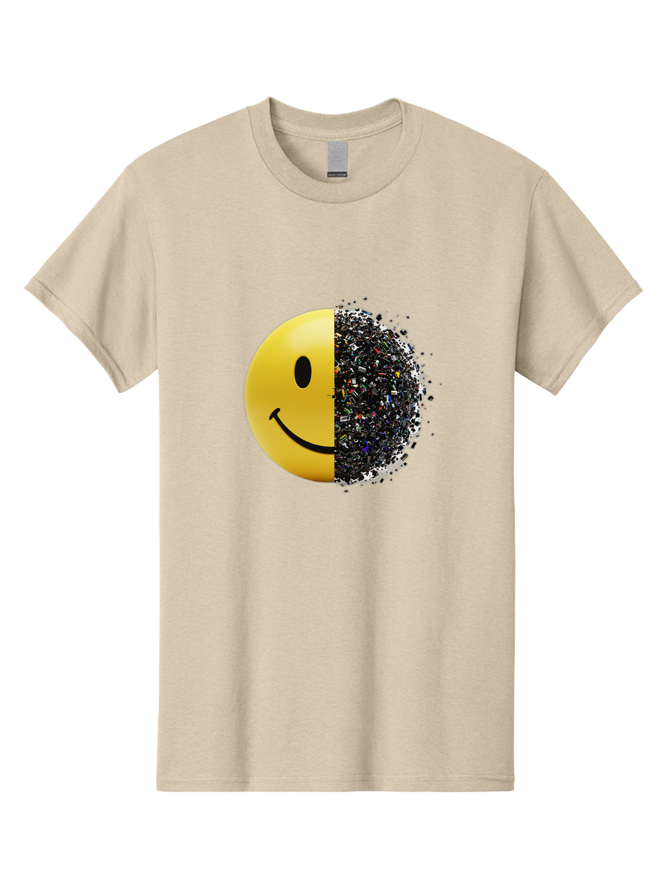 Smiley-Face-Pollution Men'S Graphic Tee, 100% Cotton, Comfortable Casual Summer Wear, Machine Washable, Vintage Camera, Old Camera, Antique Camera, Black Camera, Classic Photography, Photography Equipment, Nostalgic Device, Film Camera, Bal359