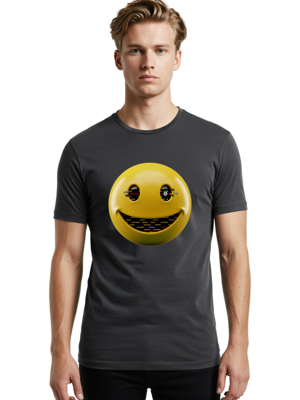 Smiley-Face Men'S Graphic Tee, 100% Cotton, Comfortable Casual Summer Wear, Machine Washable, Vintage Camera, Old Camera, Antique Camera, Black Camera, Classic Photography, Photography Equipment, Nostalgic Device, Film Camera, Camera Art Bal360