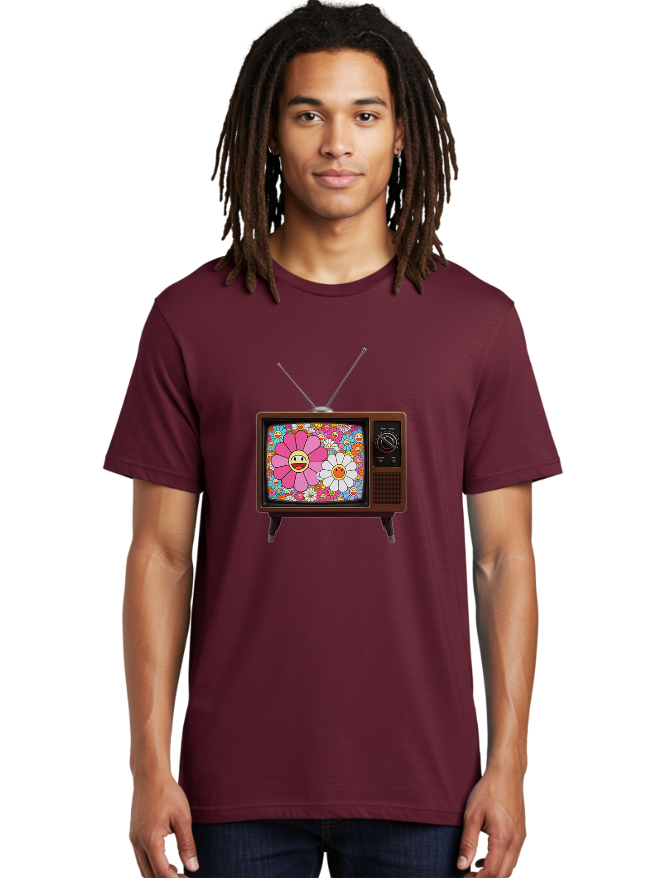 Smiley-Flowers-Tv Men'S Graphic Tee, 100% Cotton, Comfortable Casual Summer Wear, Machine Washable, Vintage Camera, Old Camera, Antique Camera, Black Camera, Classic Photography, Photography Equipment, Nostalgic Device, Film Camera, Camera Art Bal361