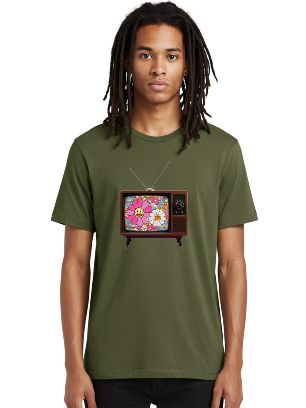 Smiley-Flowers-Tv Men'S Graphic Tee, 100% Cotton, Comfortable Casual Summer Wear, Machine Washable, Vintage Camera, Old Camera, Antique Camera, Black Camera, Classic Photography, Photography Equipment, Nostalgic Device, Film Camera, Camera Art Bal361
