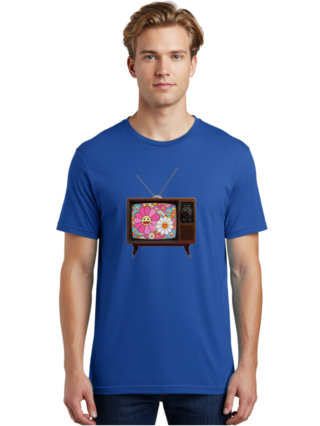 Smiley-Flowers-Tv Men'S Graphic Tee, 100% Cotton, Comfortable Casual Summer Wear, Machine Washable, Vintage Camera, Old Camera, Antique Camera, Black Camera, Classic Photography, Photography Equipment, Nostalgic Device, Film Camera, Camera Art Bal361