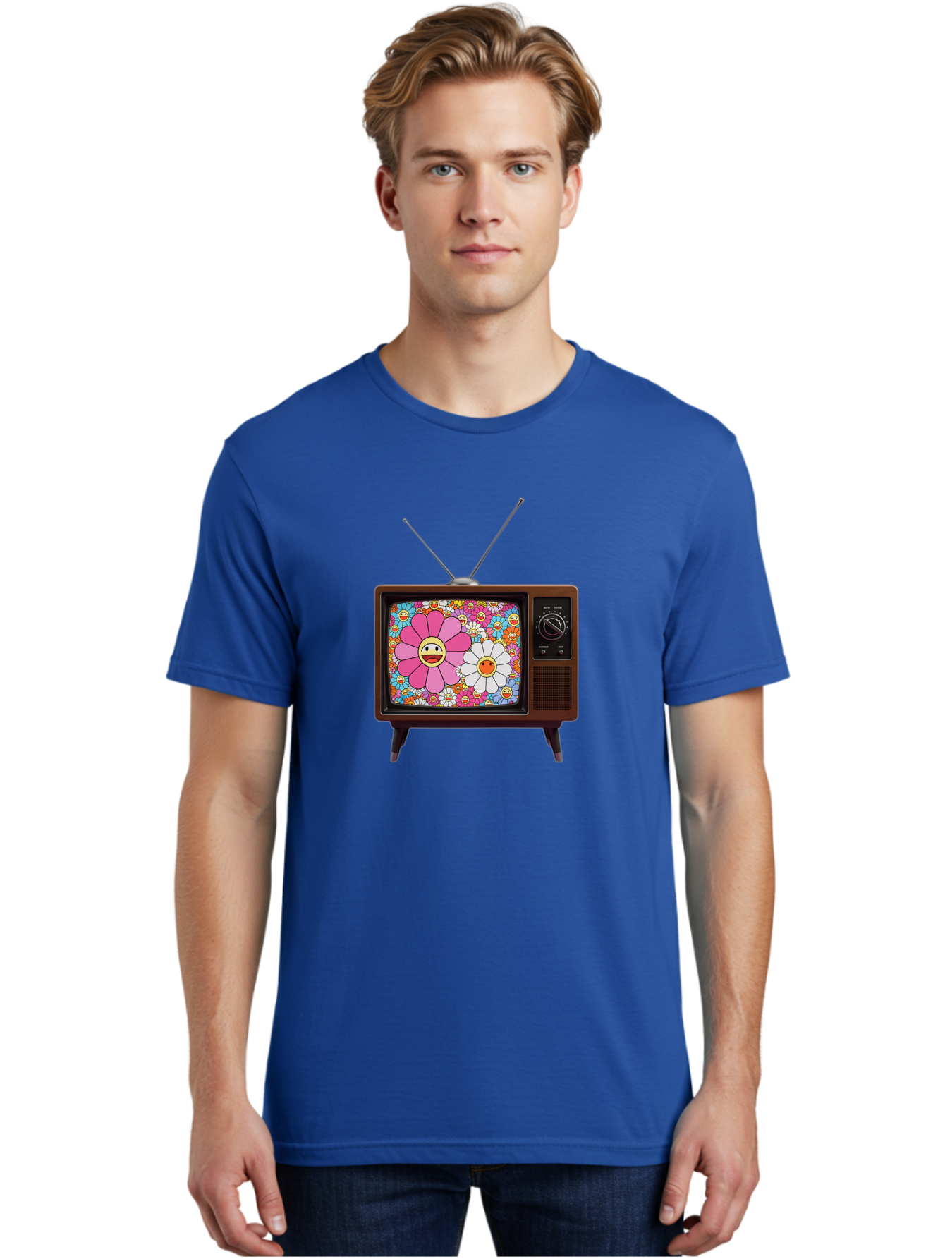 Smiley-Flowers-Tv Men'S Graphic Tee, 100% Cotton, Comfortable Casual Summer Wear, Machine Washable, Vintage Camera, Old Camera, Antique Camera, Black Camera, Classic Photography, Photography Equipment, Nostalgic Device, Film Camera, Camera Art Bal361