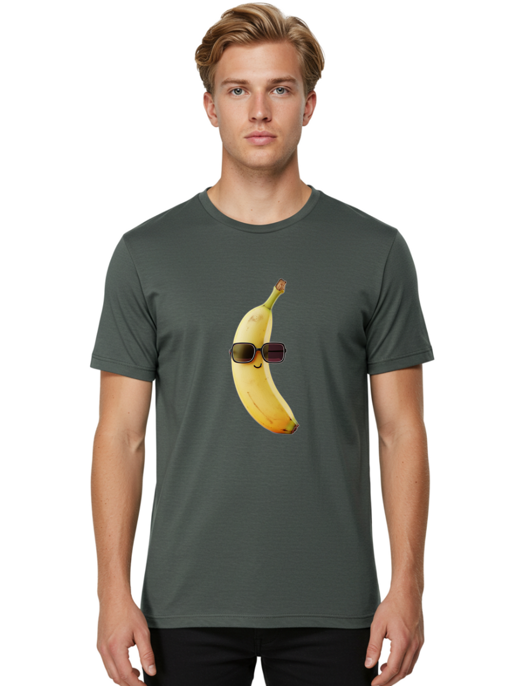Smiling-Banana-Sunglasses Men'S Graphic Tee, 100% Cotton, Comfortable Casual Summer Wear, Machine Washable, Vintage Camera, Old Camera, Antique Camera, Black Camera, Classic Photography, Photography Equipment, Nostalgic Device, Film Camera, Bal365