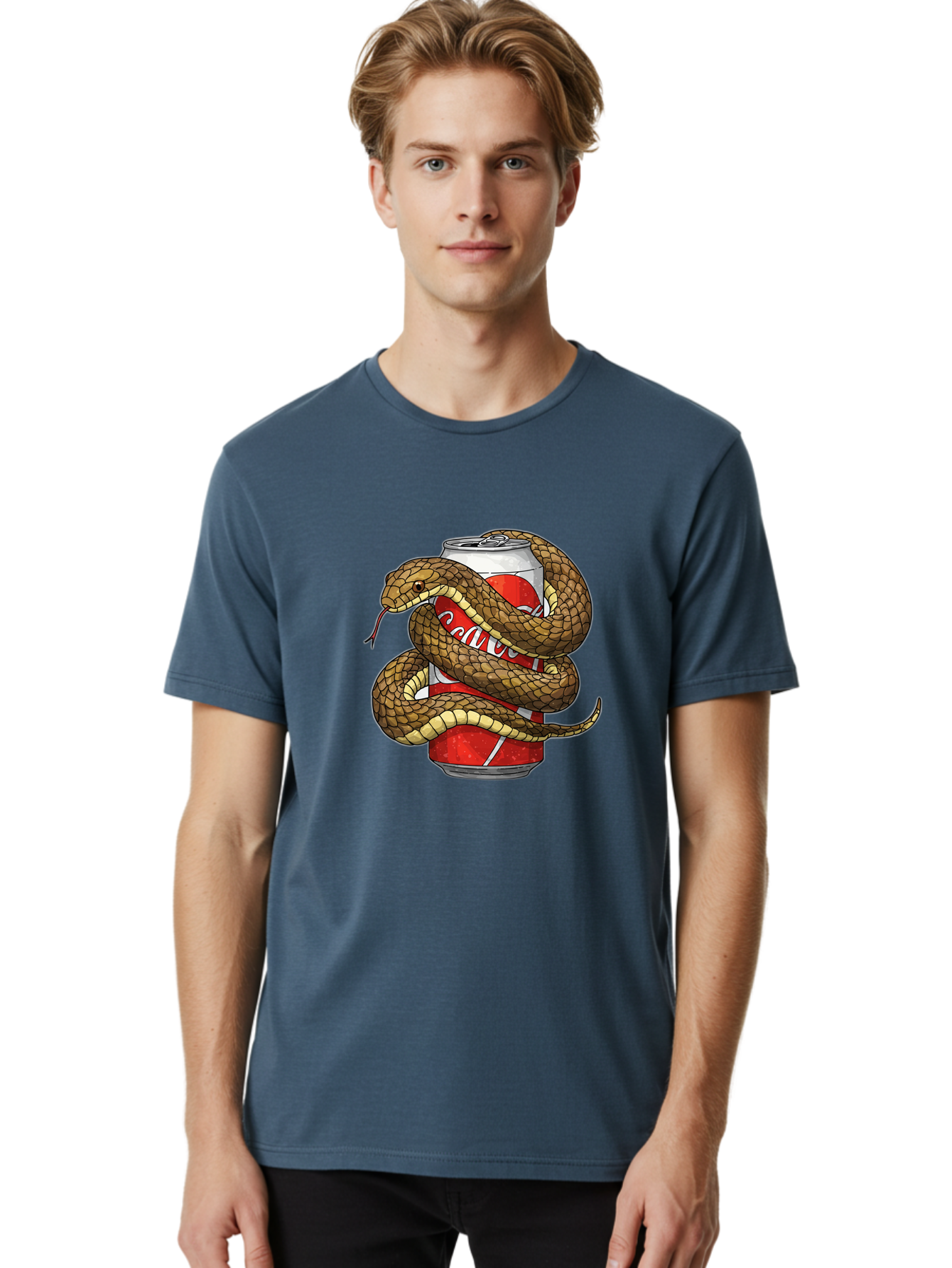 Snake-Coca-Cola Men'S Graphic Tee, 100% Cotton, Comfortable Casual Summer Wear, Machine Washable, Vintage Camera, Old Camera, Antique Camera, Black Camera, Classic Photography, Photography Equipment, Nostalgic Device, Film Camera, Camera Art Bal373