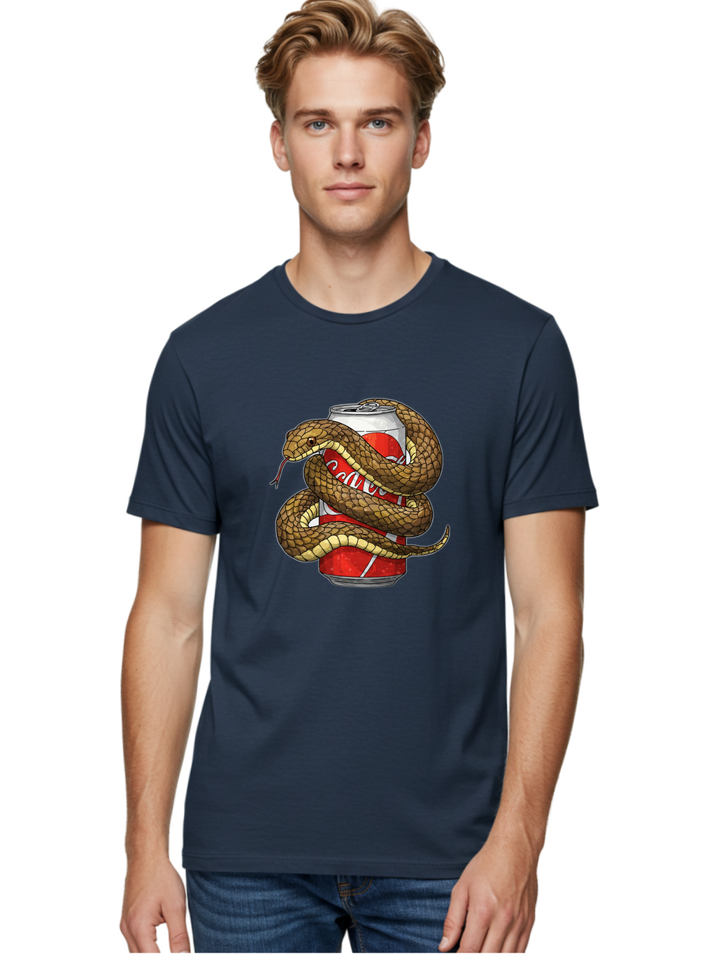 Snake-Coca-Cola Men'S Graphic Tee, 100% Cotton, Comfortable Casual Summer Wear, Machine Washable, Vintage Camera, Old Camera, Antique Camera, Black Camera, Classic Photography, Photography Equipment, Nostalgic Device, Film Camera, Camera Art Bal373