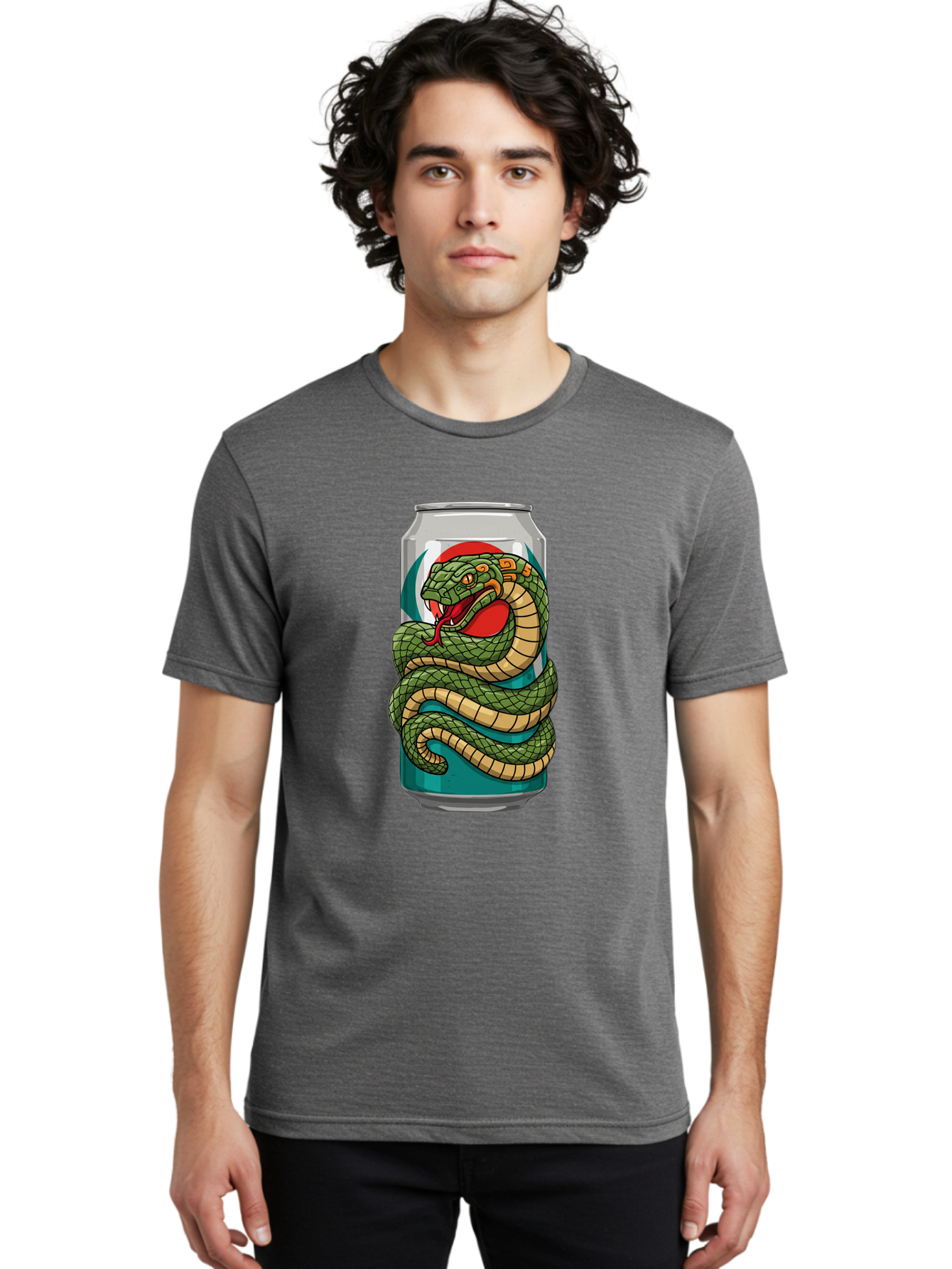 Snake-Energy-Drink-Can Men'S Graphic Tee, 100% Cotton, Comfortable Casual Summer Wear, Machine Washable, Vintage Camera, Old Camera, Antique Camera, Black Camera, Classic Photography, Photography Equipment, Nostalgic Device, Film Camera, Bal374