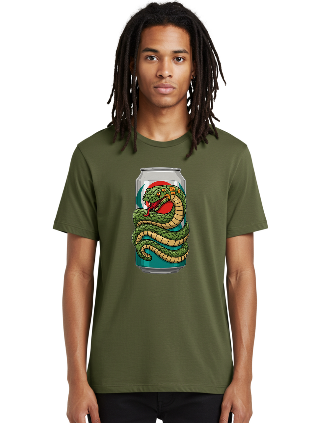 Snake-Energy-Drink-Can Men'S Graphic Tee, 100% Cotton, Comfortable Casual Summer Wear, Machine Washable, Vintage Camera, Old Camera, Antique Camera, Black Camera, Classic Photography, Photography Equipment, Nostalgic Device, Film Camera, Bal374