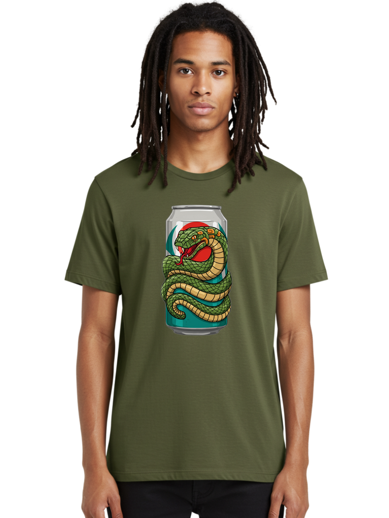 Snake-Energy-Drink-Can Men'S Graphic Tee, 100% Cotton, Comfortable Casual Summer Wear, Machine Washable, Vintage Camera, Old Camera, Antique Camera, Black Camera, Classic Photography, Photography Equipment, Nostalgic Device, Film Camera, Bal374