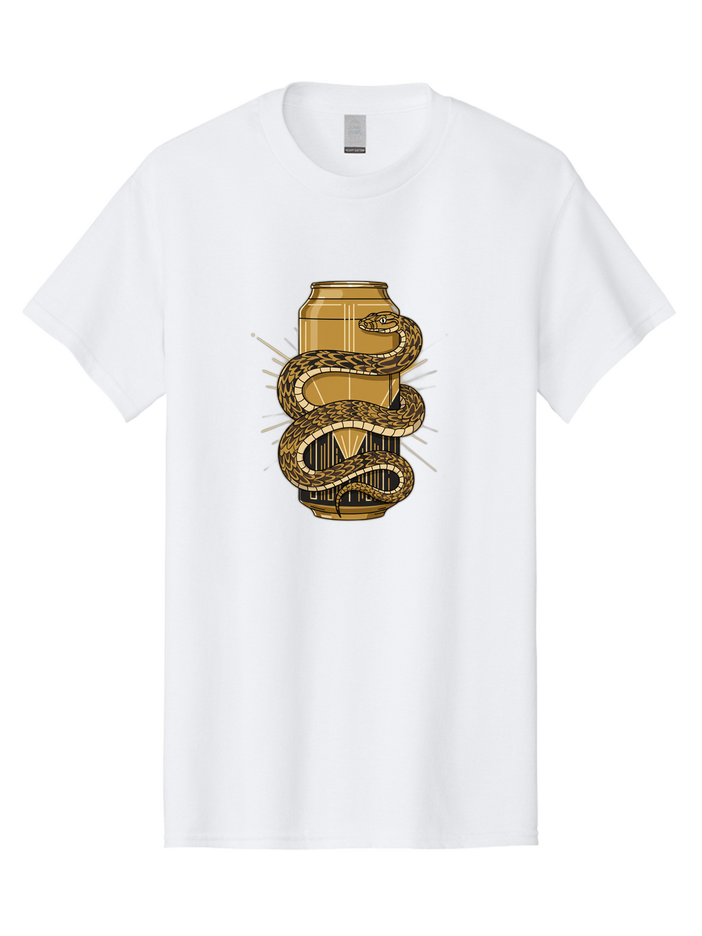 Snake-Wrapped-Can-1 Men'S Graphic Tee, 100% Cotton, Comfortable Casual Summer Wear, Machine Washable, Vintage Camera, Old Camera, Antique Camera, Black Camera, Classic Photography, Photography Equipment, Nostalgic Device, Film Camera, Bal375