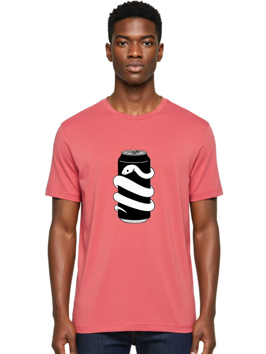 Snake-Wrapped-Can-2 Men'S Graphic Tee, 100% Cotton, Comfortable Casual Summer Wear, Machine Washable, Vintage Camera, Old Camera, Antique Camera, Black Camera, Classic Photography, Photography Equipment, Nostalgic Device, Film Camera, Bal376