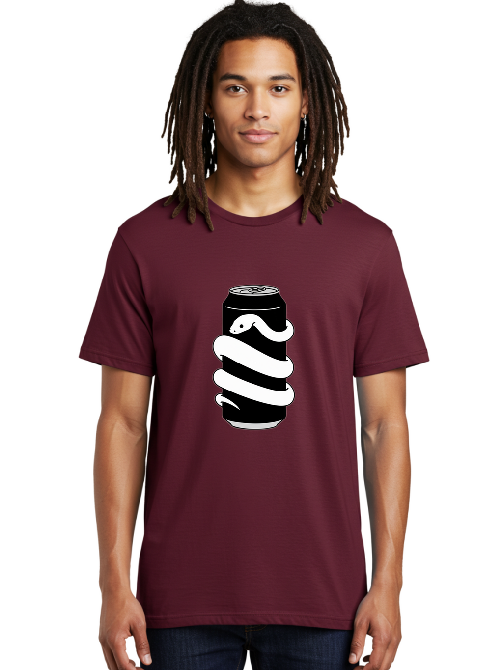 Snake-Wrapped-Can-2 Men'S Graphic Tee, 100% Cotton, Comfortable Casual Summer Wear, Machine Washable, Vintage Camera, Old Camera, Antique Camera, Black Camera, Classic Photography, Photography Equipment, Nostalgic Device, Film Camera, Bal376