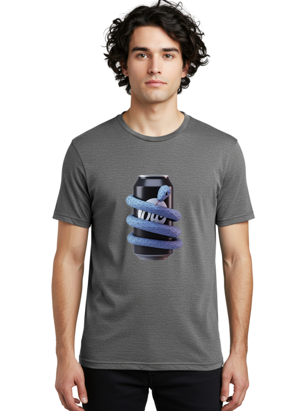 Snake-Wrapped-Can Men'S Graphic Tee, 100% Cotton, Comfortable Casual Summer Wear, Machine Washable, Vintage Camera, Old Camera, Antique Camera, Black Camera, Classic Photography, Photography Equipment, Nostalgic Device, Film Camera, Camera Art Bal377