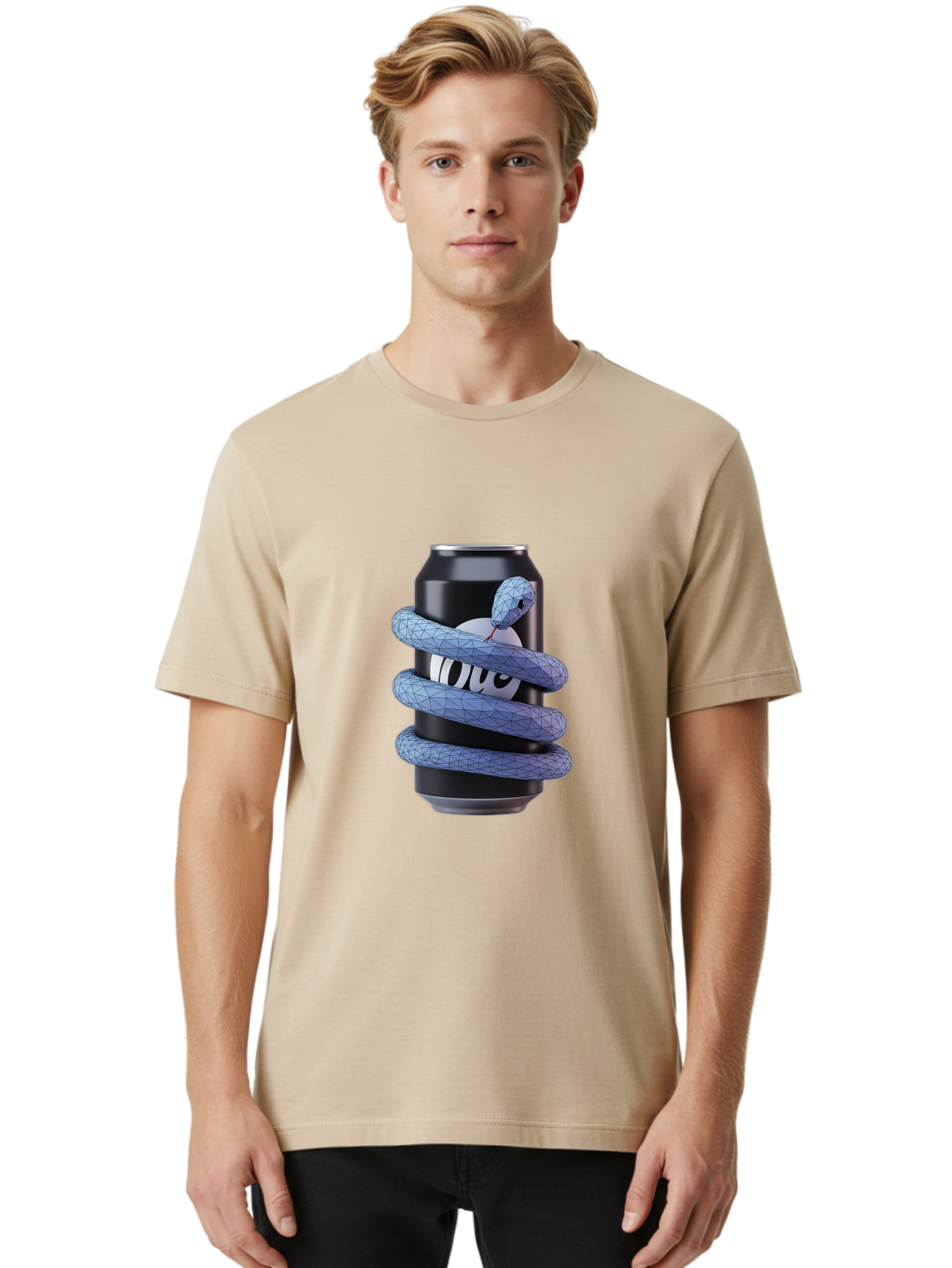 Snake-Wrapped-Can Men'S Graphic Tee, 100% Cotton, Comfortable Casual Summer Wear, Machine Washable, Vintage Camera, Old Camera, Antique Camera, Black Camera, Classic Photography, Photography Equipment, Nostalgic Device, Film Camera, Camera Art Bal377