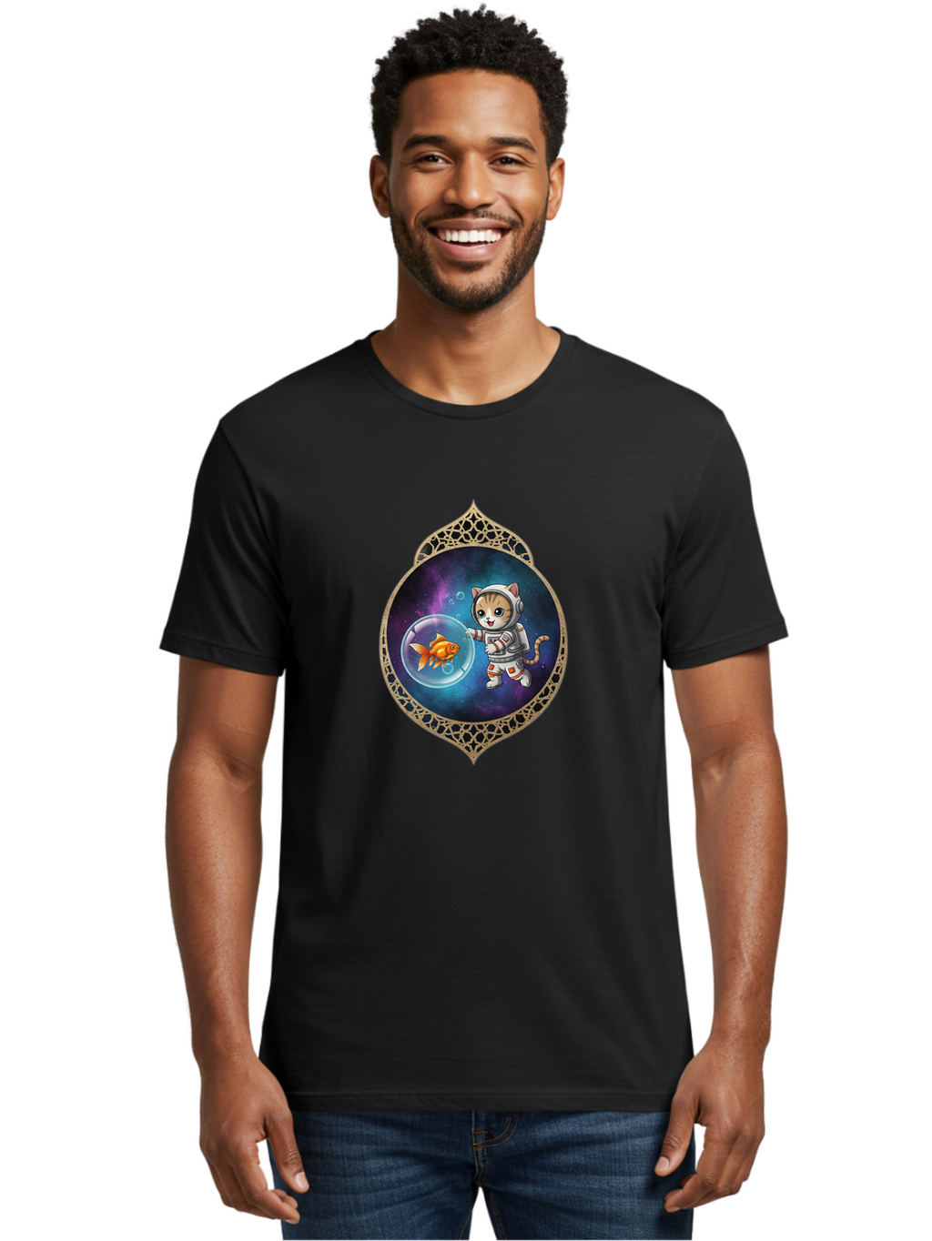 Space-Cat Men'S Graphic Tee, 100% Cotton, Comfortable Casual Summer Wear, Machine Washable, Vintage Camera, Old Camera, Antique Camera, Black Camera, Classic Photography, Photography Equipment, Nostalgic Device, Film Camera, Camera Art Bal386