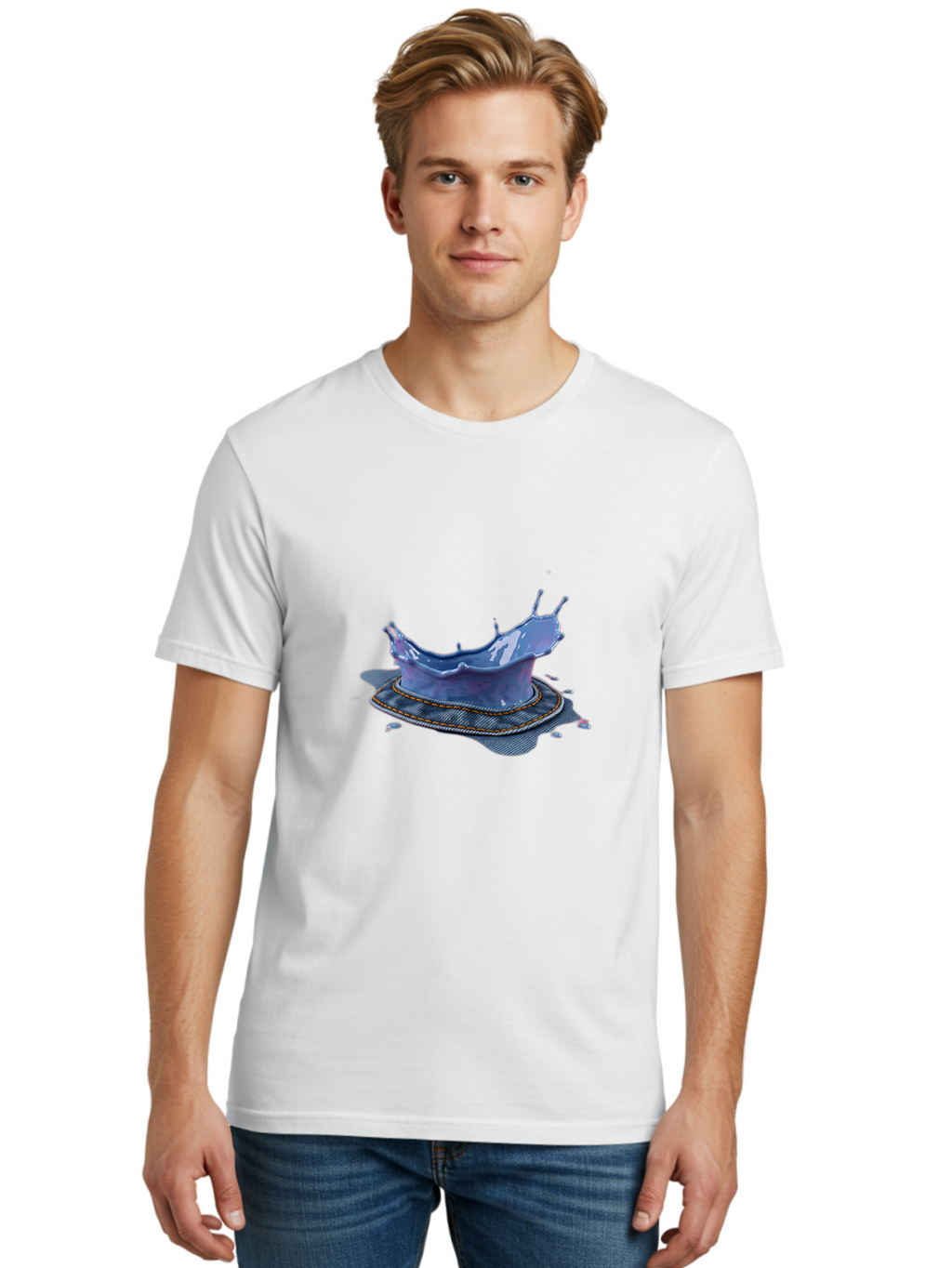 Splashed-Liquid-On-Plate Men'S Graphic Tee, 100% Cotton, Comfortable Casual Summer Wear, Machine Washable, Vintage Camera, Old Camera, Antique Camera, Black Camera, Classic Photography, Photography Equipment, Nostalgic Device, Film Camera, Bal387